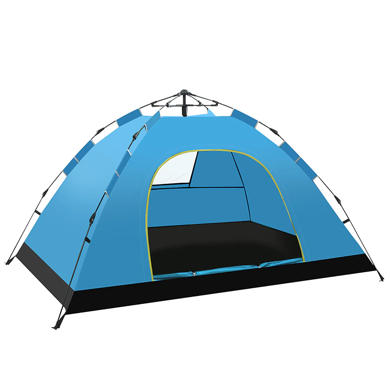 Cheap Goat Tents Outdoor camping tent 2 3 4 people fully automatic tent quick opening sunscreen beach tent light double door double window   